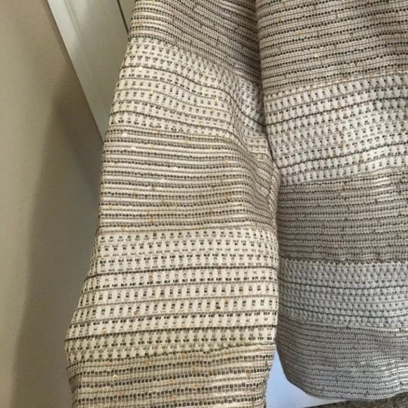 Chico’s Sz 2 Gold Silver Blazer Jacket Holiday - Picture 6 of 8